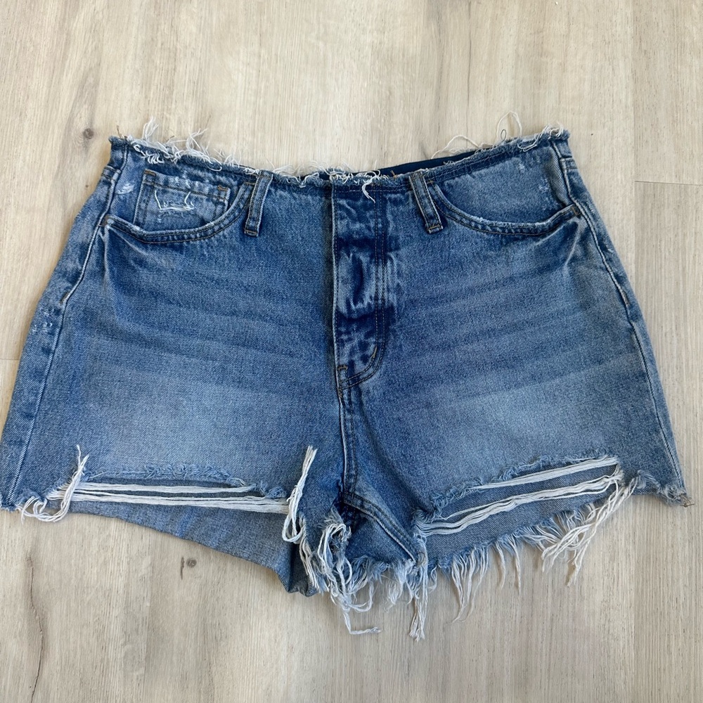 Flying Monkey Blue Jean Shorts Frayed Hem Distressed